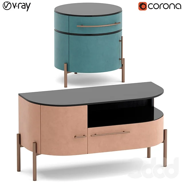 Baxter Plisse small tables